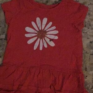 Red Kids Shirt with Daisy Design
